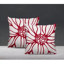 Red floral best sale outdoor pillows